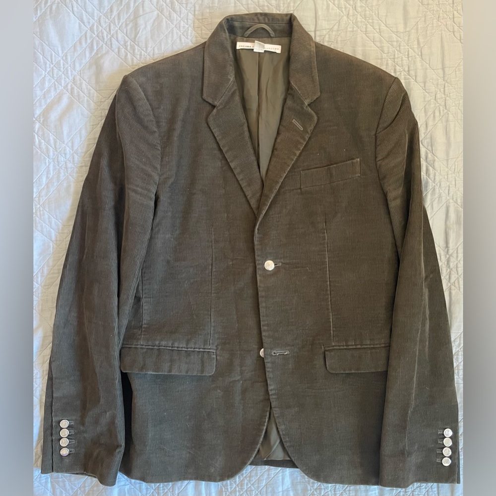 JACOBS by MARC JACOBS
Logo Button Fine Wale Corduroy Blazer in Brown‎ Size M